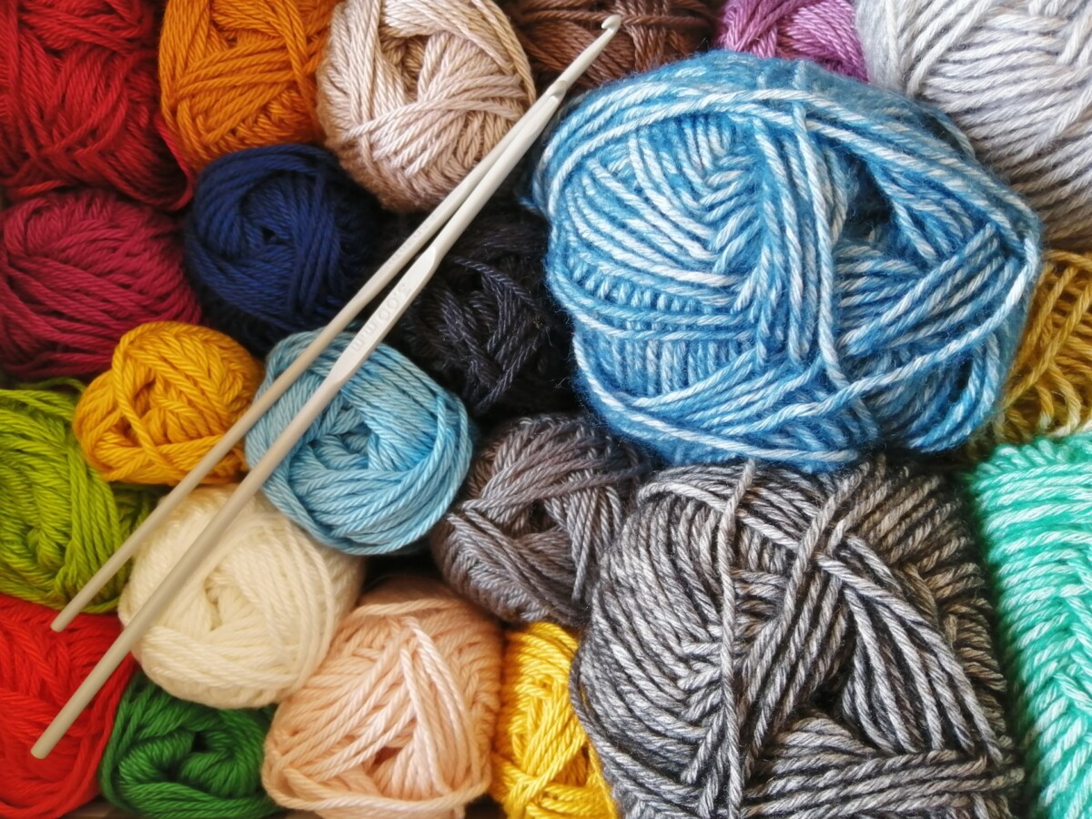 colorful knit balls